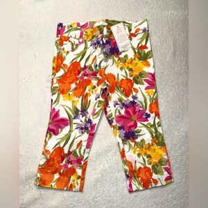 Janie and Jack Paradise Floral pants with adjustable waist, size 3, NWT